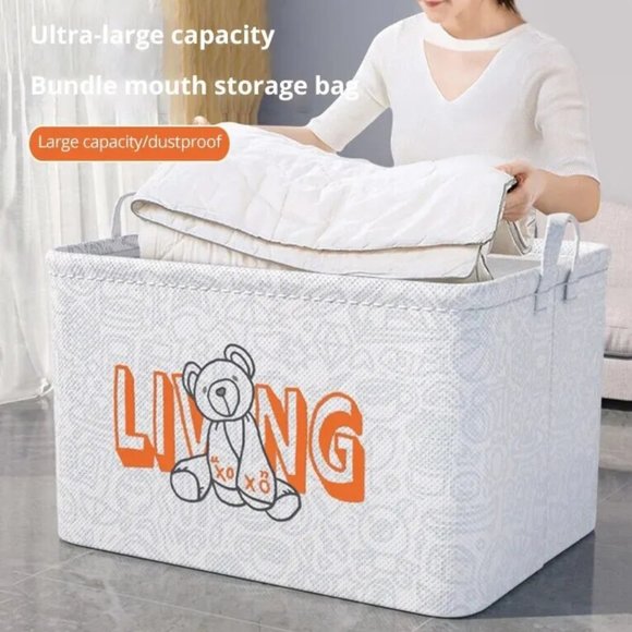 1pc Household Foldable Clothes and Miscellaneous Items Storage Basket With Draws - Picture 11 of 12